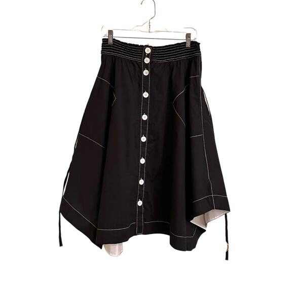 Anthropologie Tracy Reese Drew Midi Skirt Sz M Pockets Lagen Avant-garde - Picture 1 of 6